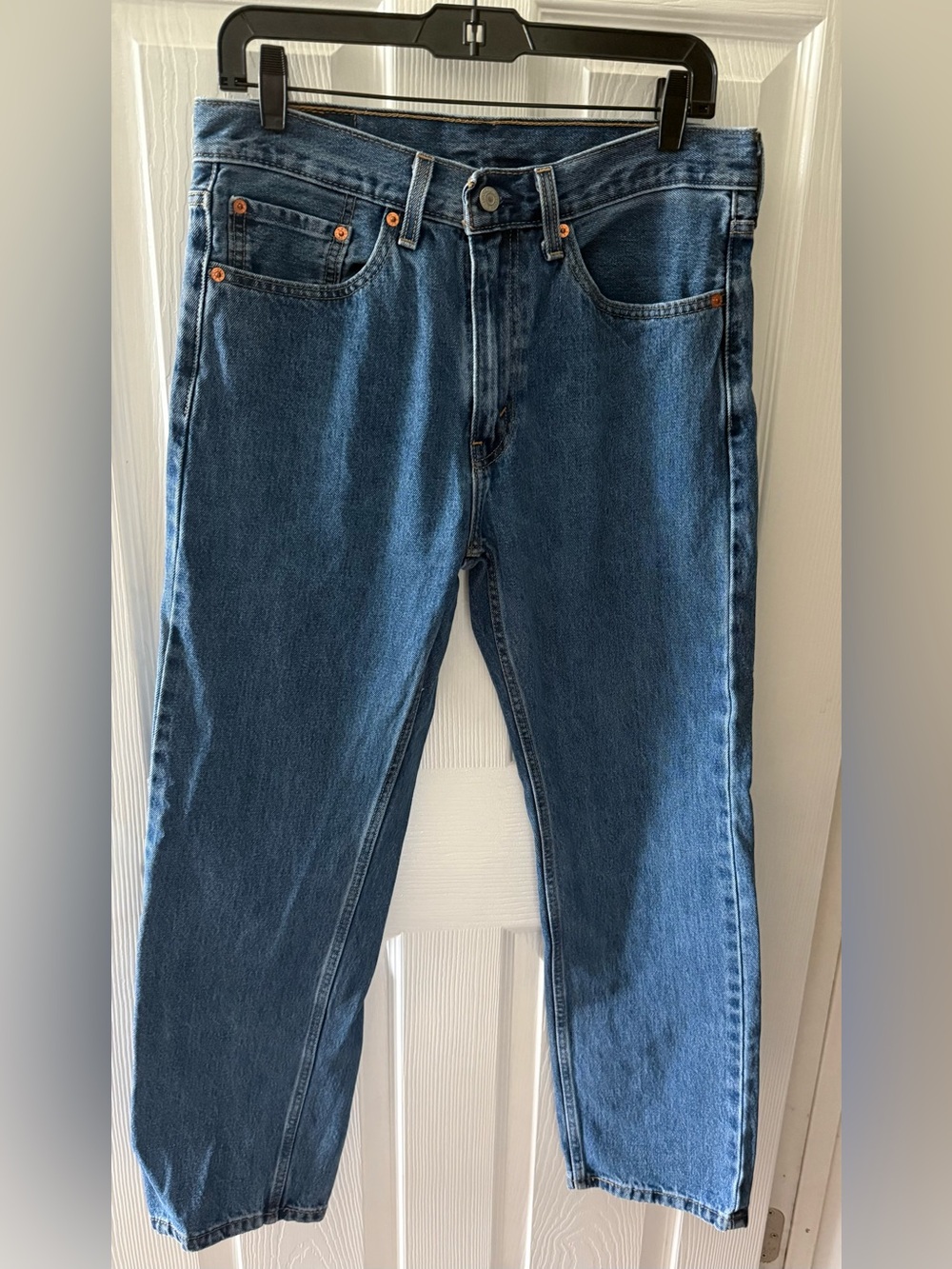 Levis 505 Jeans Mens 32 W x 30 L Medium Blue Regular Straight Leg Denim